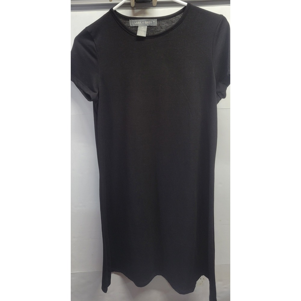 Lark + Grey Black Short Sleeve T-Shirt Dress‎ Womens XL Crew Neck